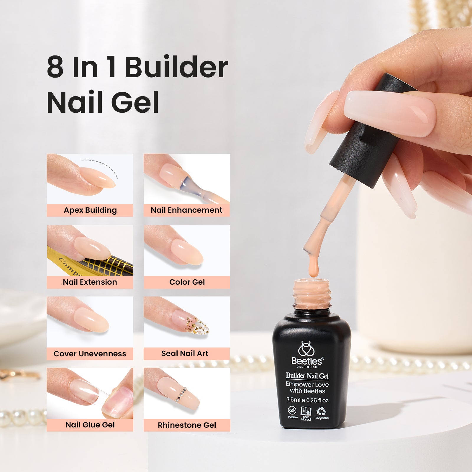 8-in-1 Beetles Builder Gel Set: 6 Colors Set for Strength and Beauty - Image 3