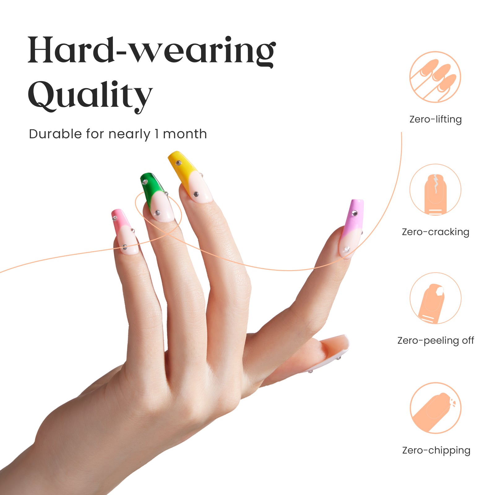 5-in-1 Strengthener Builder Nail Gel 12 Colors Set- 7.5ml/Each - Image 4