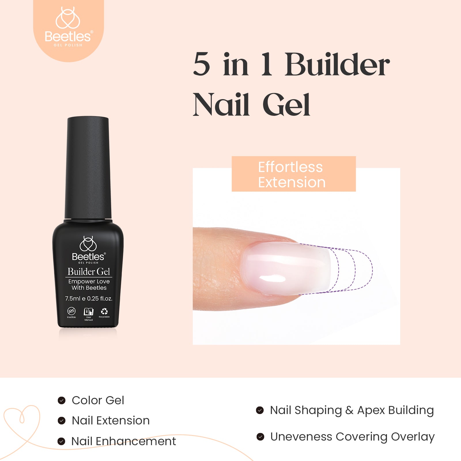 5-in-1 Strengthener Builder Nail Gel 12 Colors Set- 7.5ml/Each - Image 2