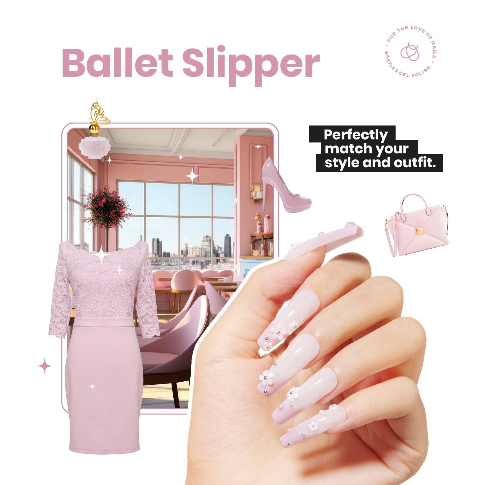 Ballet Slipper | Matching Gel Polish + Nail Polish(each 15ml) - Image 3