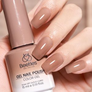 Beetles Brown Jelly Gel Nail Polish - 15ML Soft Brew Natural Nude Brown Gel Polish Sheer Fall Gel Polish Nail