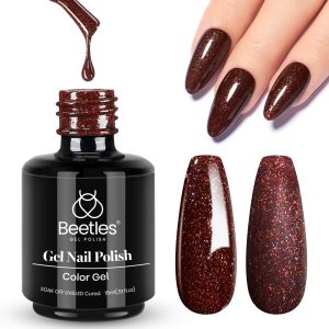 15ml Jazz Club Gel Nail Polish- Soak Off Glitter Brown Gel Polish Nail