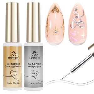 2pcs Silver Gold Gel Liner Set - Nail Art Gel Liner