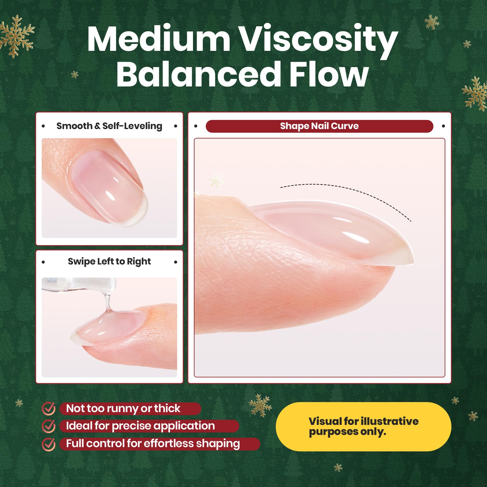 Beetles Christmas Builder Gel Kit HEMA Free-Enchanted Night 8 in 1 Nail Thickening Strengthening Building Apex - Image 7